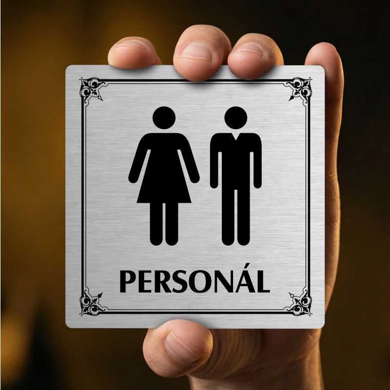 WC společné, personál, 100x100mm, stříbrná, Nebraska